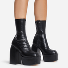 Lavinque Boots Bottines à Talons Épais & Plateforme | Noir Intense | Glam Rock & Puissance Féminine