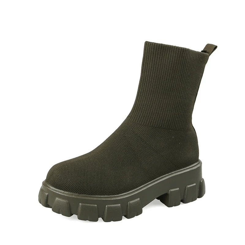 Lavinque Boots Bottines Chaussettes à Semelle Épaisse | Noir | Audacieuses et Ultra Confortables