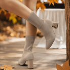 Lavinque Boots Bottines Chaussettes à Talon | Stretch Tricoté | Élégantes et Confortables
