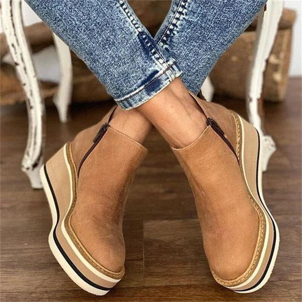 Lavinque Boots Bottines Compensées en Suédine | Confort & Élégance | Style Décontracté