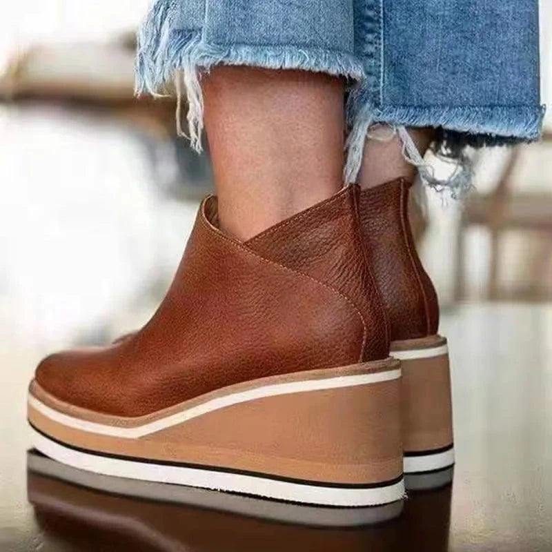 Lavinque Boots Bottines Compensées en Suédine | Confort & Élégance | Style Décontracté
