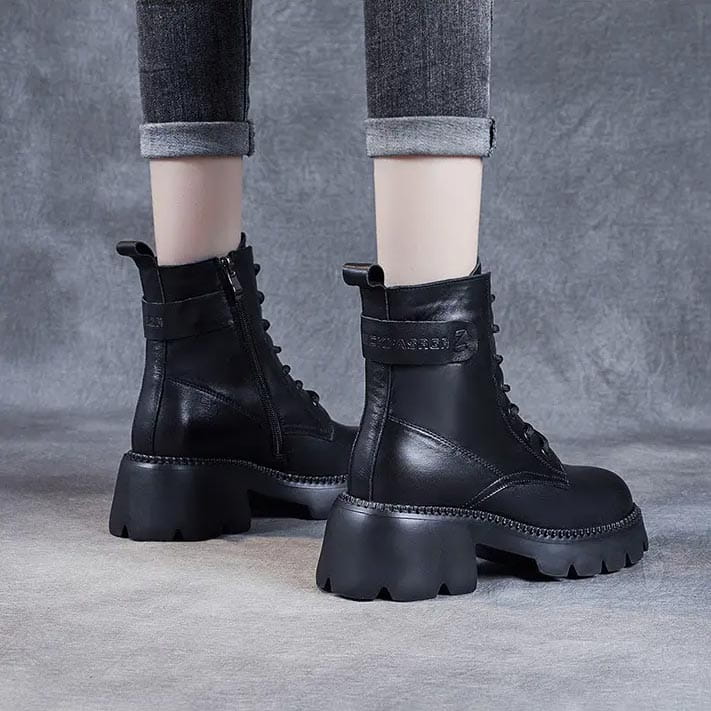 Lavinque Boots Bottines de Combat en Cuir | Élégance & Robustesse | Style Urbain