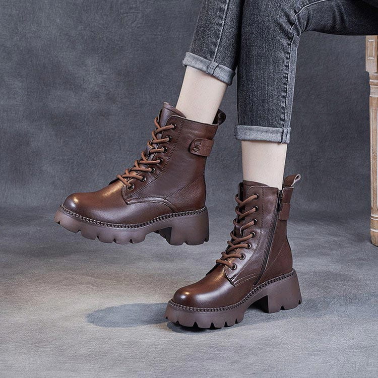 Lavinque Boots Bottines de Combat en Cuir | Élégance & Robustesse | Style Urbain