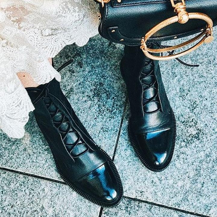 Lavinque Boots Bottines en Cuir à Lacets | Élégance &  Intemporalité | Style Classique