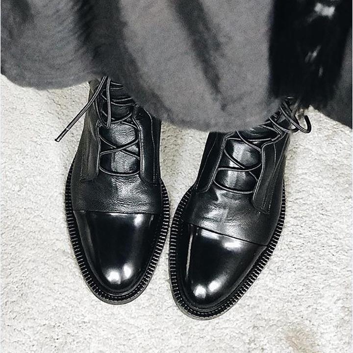 Lavinque Boots Bottines en Cuir à Lacets | Élégance &  Intemporalité | Style Classique
