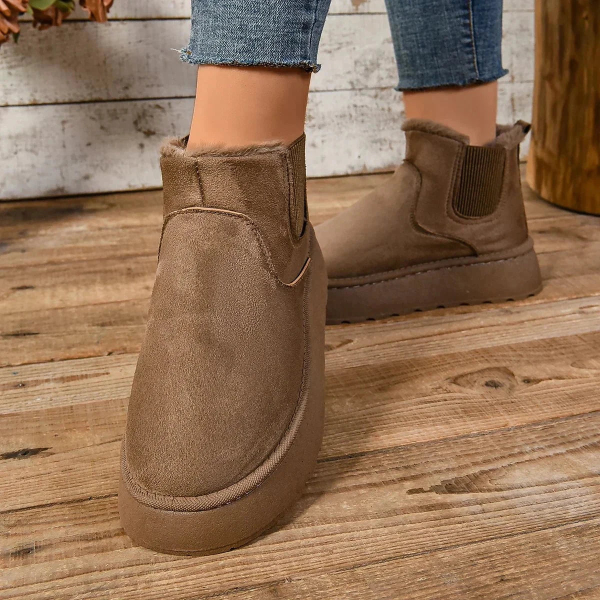 Lavinque Boots Bottines fourrées style chelsea | Bottines | Chaleur et confort hivernal