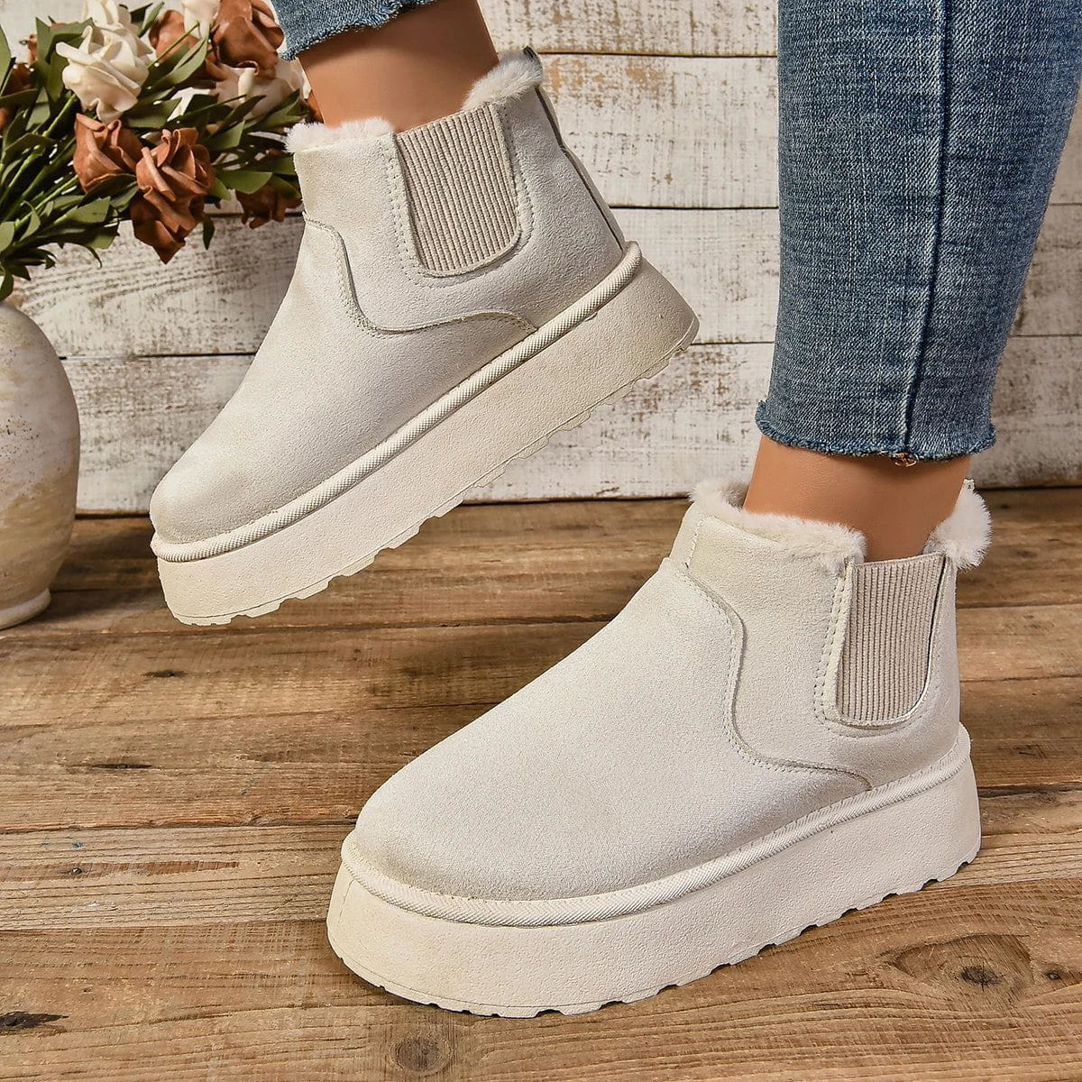 Lavinque Boots Bottines fourrées style chelsea | Bottines | Chaleur et confort hivernal
