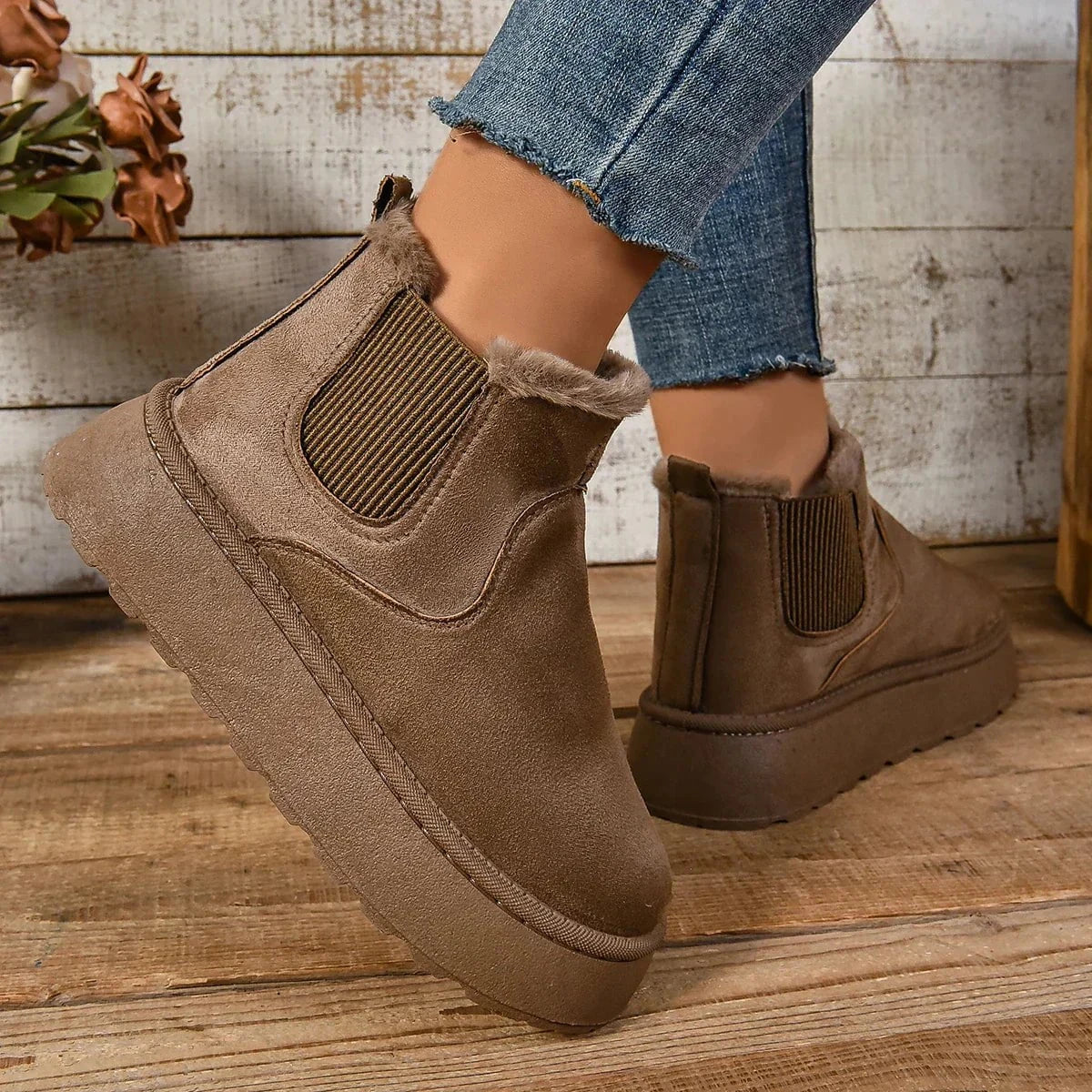 Lavinque Boots Bottines fourrées style chelsea | Bottines | Chaleur et confort hivernal