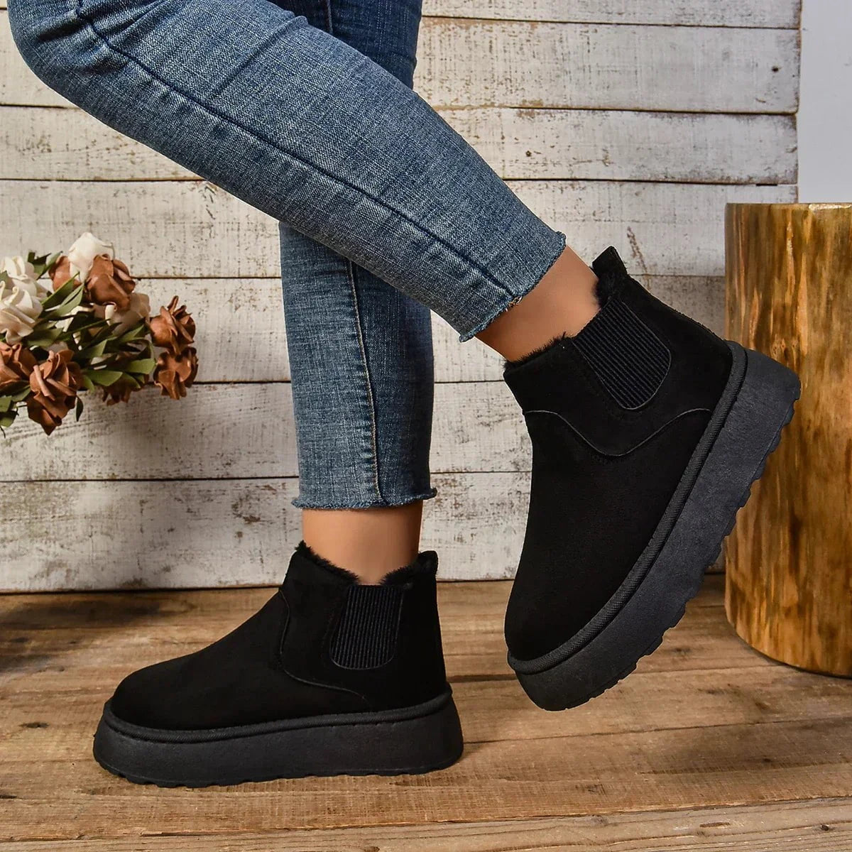 Lavinque Boots Bottines fourrées style chelsea | Bottines | Chaleur et confort hivernal