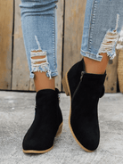 Lavinque Boots Bottines Noires Zippées | Suédine | Look Casual Chic