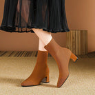 Lavinque Boots Caramel / 34 Bottines Chaussettes à Talon | Stretch Tricoté | Élégantes et Confortables