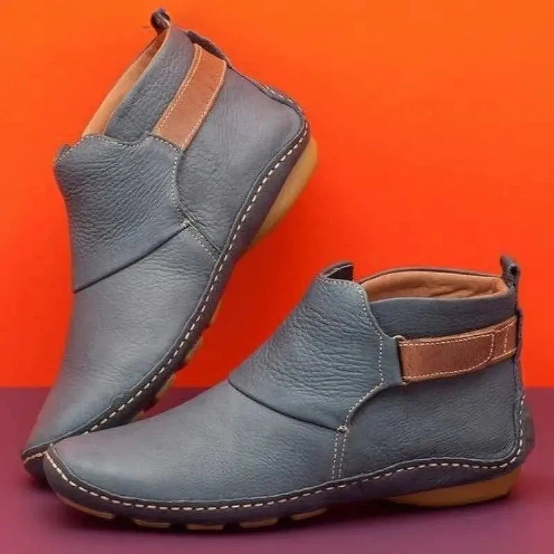 Lavinque Boots Gris / 34 Bottines Confort en Similicuir | Style Décontracté | Souples et Polyvalentes