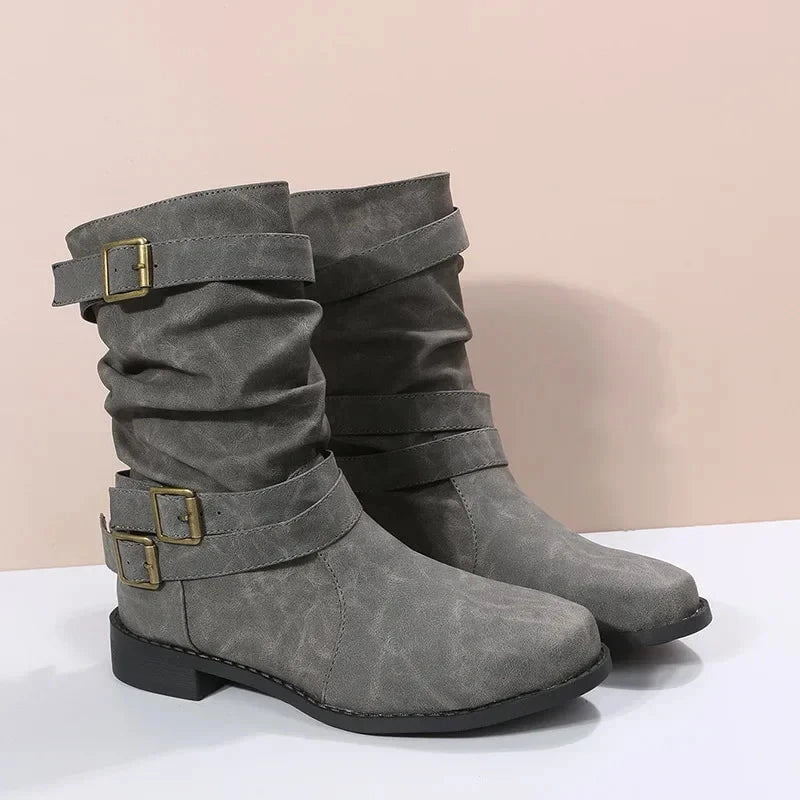Lavinque Boots Gris / 36 Bottes Femme | Style Décontracté | Effet Vieilli