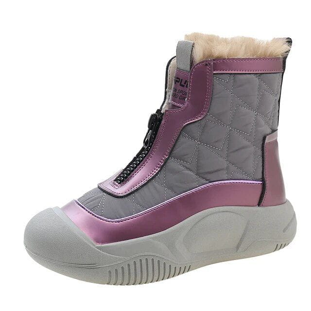 Lavinque Boots Gris B / 34 Bottes d'Hiver Rembourrées | Chaleur & Confort | Style Sport-Chic