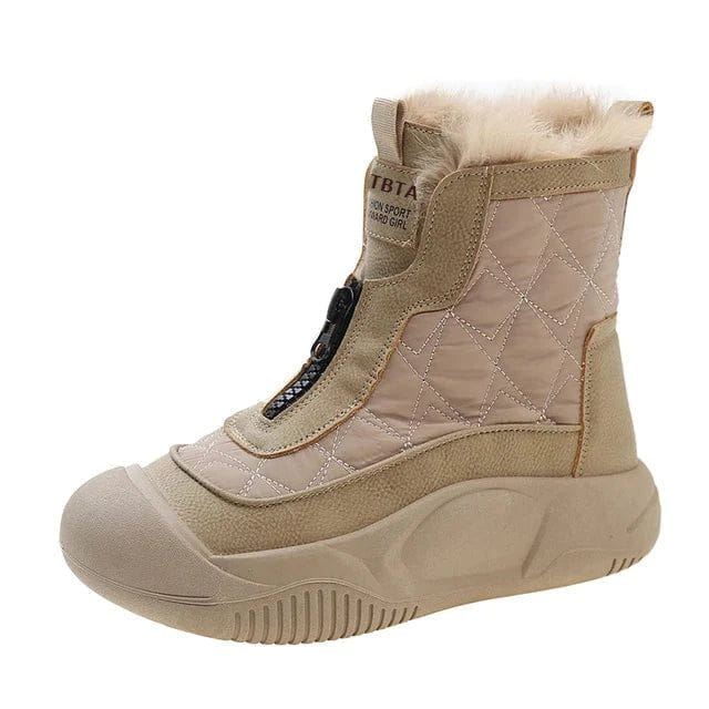 Lavinque Boots Kaki / 34 Bottes d'Hiver Rembourrées | Chaleur & Confort | Style Sport-Chic