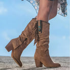 Lavinque Boots Marron / 34 Bottes Western à Franges | Style Bohème & Élégance | Idéales pour Toutes Saisons