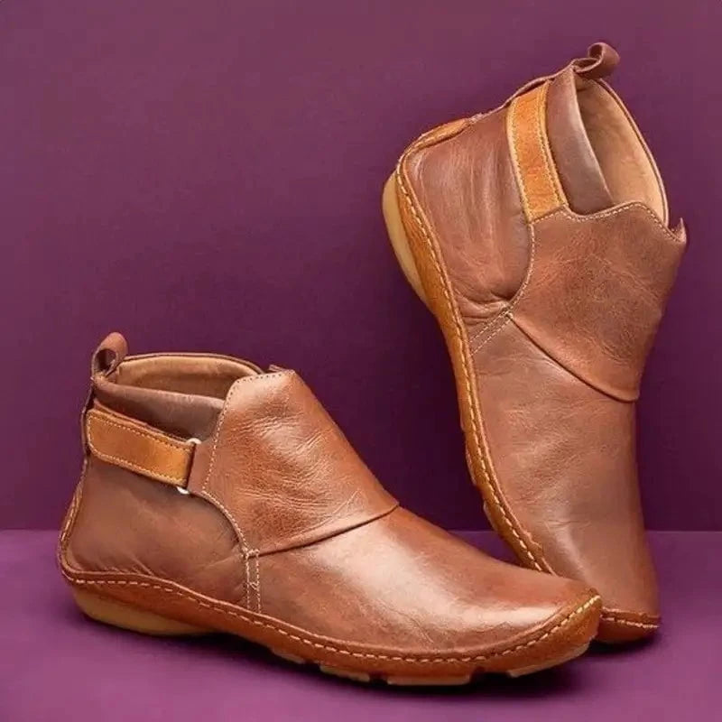 Lavinque Boots Marron / 34 Bottines Confort en Similicuir | Style Décontracté | Souples et Polyvalentes