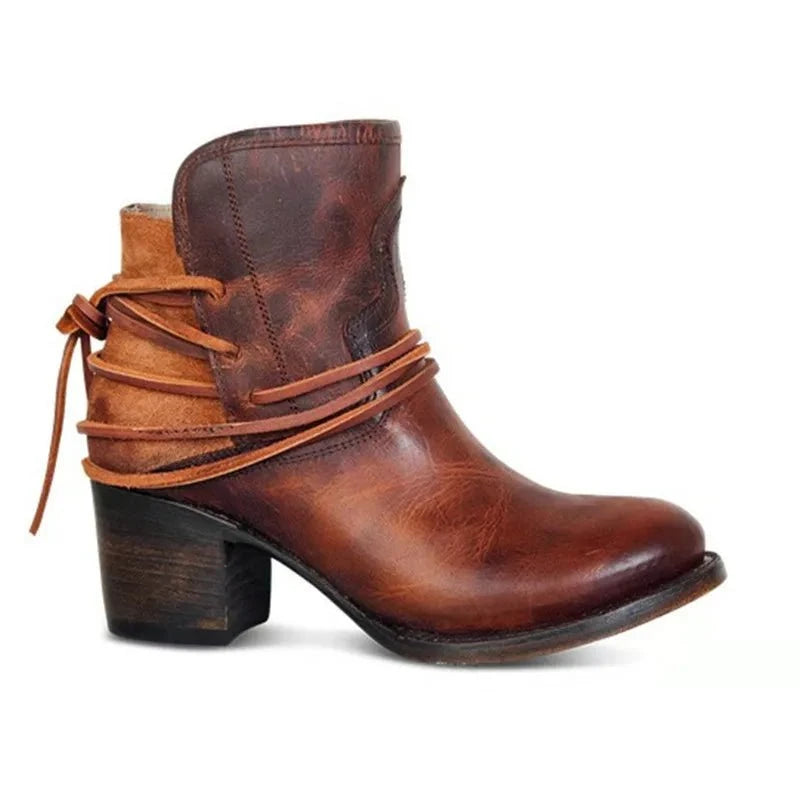 Lavinque Boots Marron / 34 Bottines Western | Cuir | Style Vintage