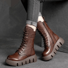 Lavinque Boots Marron / 35 Bottes Montantes à Semelle Épaisse | Style Audacieux | Confort & Stabilité