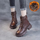 Lavinque Boots Marron / 35 Bottines de Combat en Cuir | Élégance & Robustesse | Style Urbain