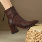 Lavinque boots Marron / 35 Bottines Élégantes à Talon Carré | Marron Foncé | Style Chic et Confortable