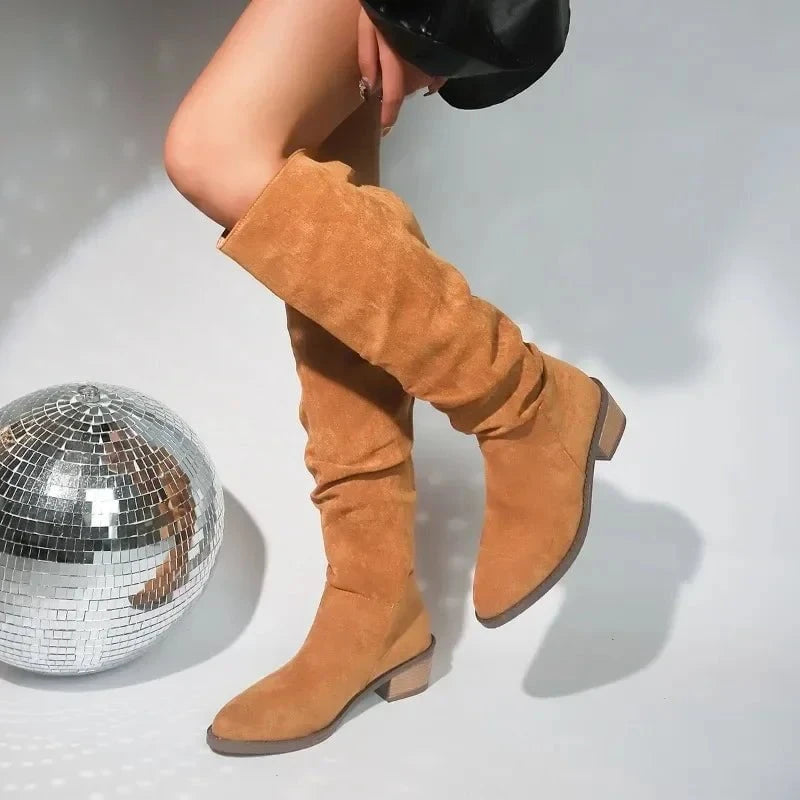 Lavinque Boots Marron / 36 Bottes Hautes Suédine | Élégantes | Confortables et Stylées
