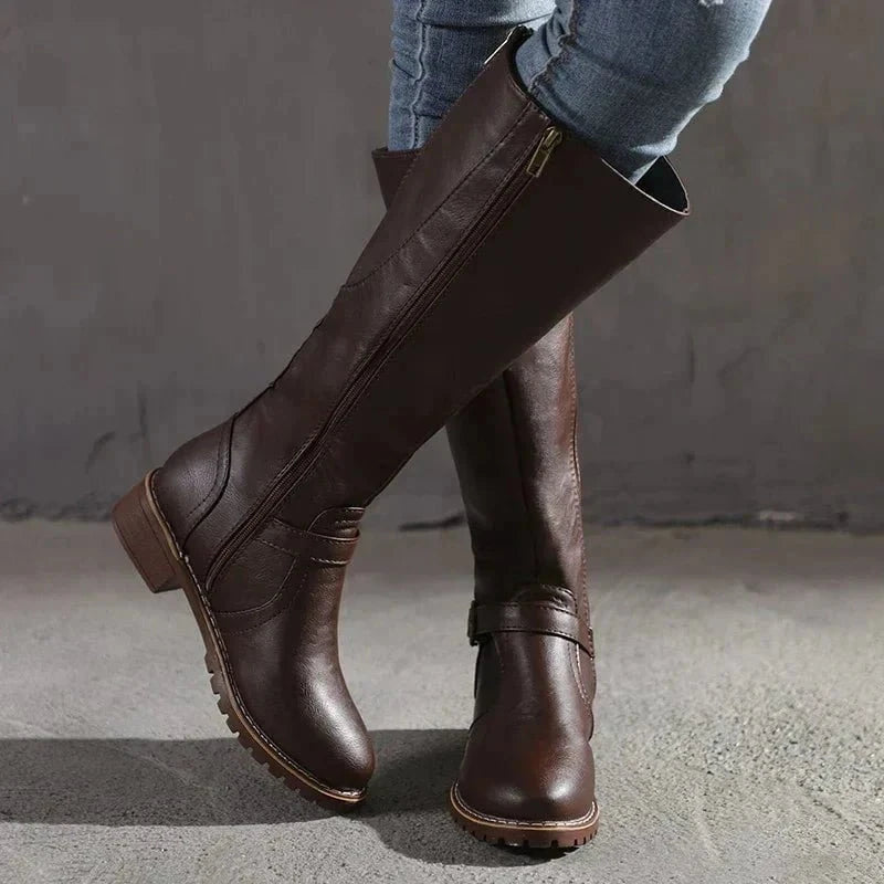 Lavinque Boots Marron foncé / 35 Bottes Hautes | Élégance et Confort | Tendance Hivernale