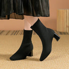 Lavinque Boots Noir / 34 Bottines Chaussettes à Talon | Stretch Tricoté | Élégantes et Confortables
