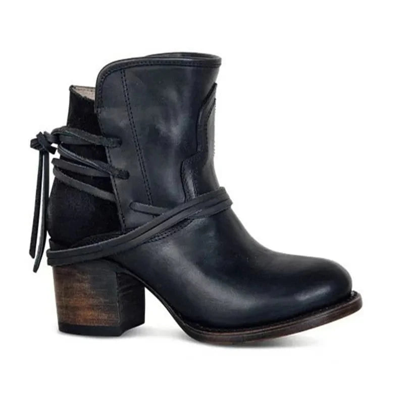 Lavinque Boots Noir / 34 Bottines Western | Cuir | Style Vintage