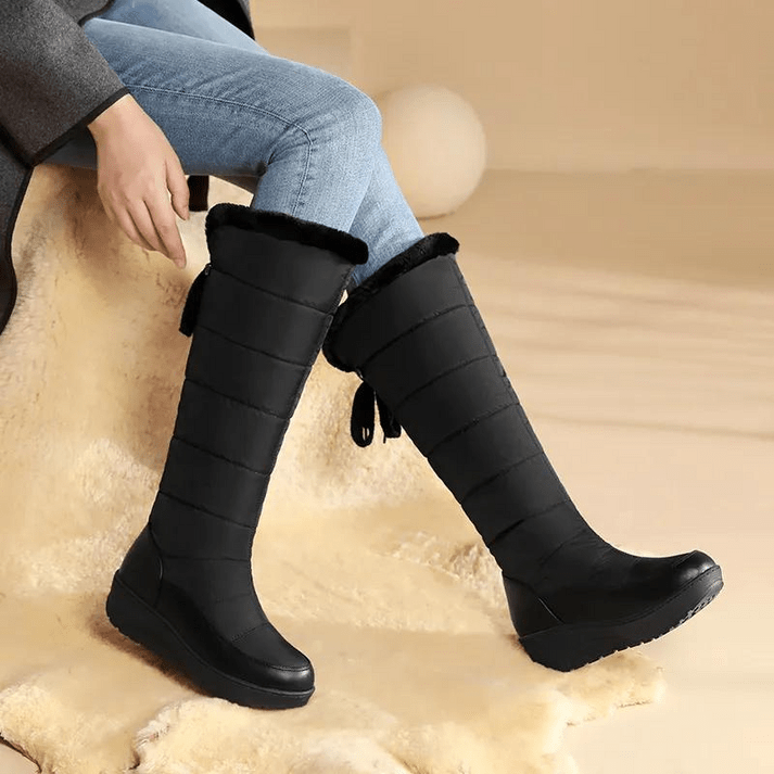 Lavinque Boots Noir / 35 Bottes Hautes Hiver | Matelassées et Fourrées | Chaudes et Antidérapantes