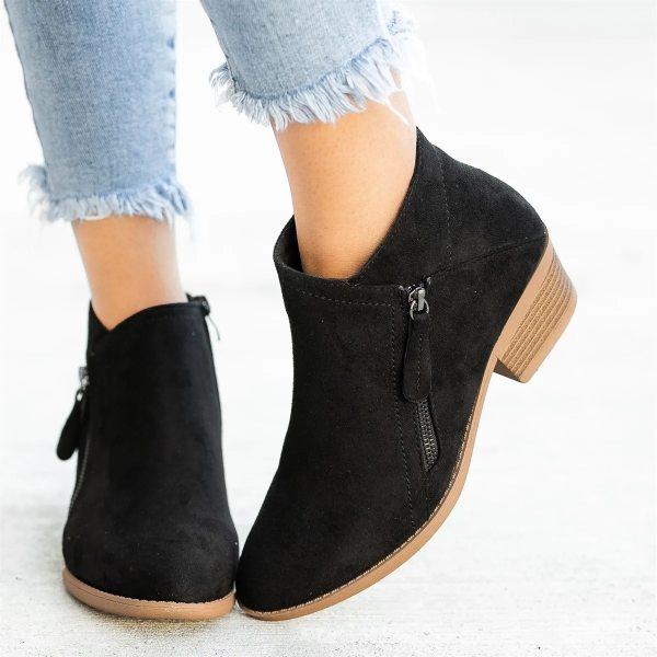 Lavinque Boots Noir / 35 Bottines Décontractées | Simili Daim | Élégance et Confort