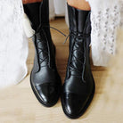 Lavinque Boots Noir / 35 Bottines en Cuir à Lacets | Élégance &  Intemporalité | Style Classique