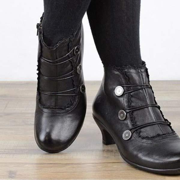 Lavinque Boots Noir / 36 Bottines rétro à boutons | Bottines | Élégance et confort intemporel