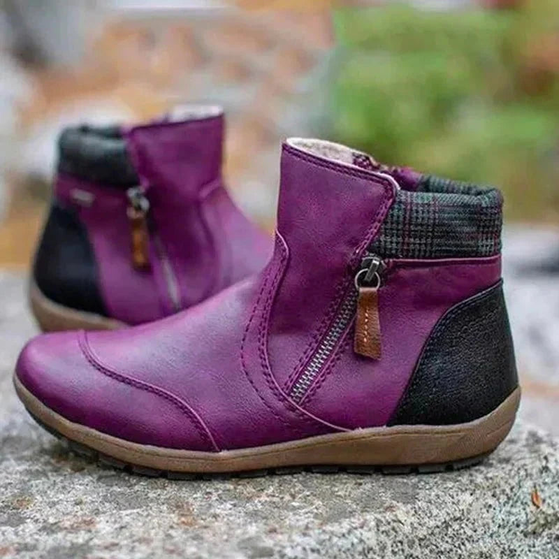 Lavinque Boots Pourpre / 36 Bottines Confort | Doublure Chaude | Élégance et Praticité