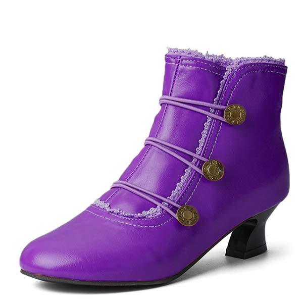 Lavinque Boots Pourpre / 36 Bottines rétro à boutons | Bottines | Élégance et confort intemporel