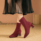 Lavinque Boots Rouge / 34 Bottines Chaussettes à Talon | Élégance | Confort et Style Moderne