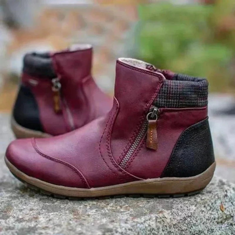 Lavinque Boots Rouge / 36 Bottines Confort | Doublure Chaude | Élégance et Praticité