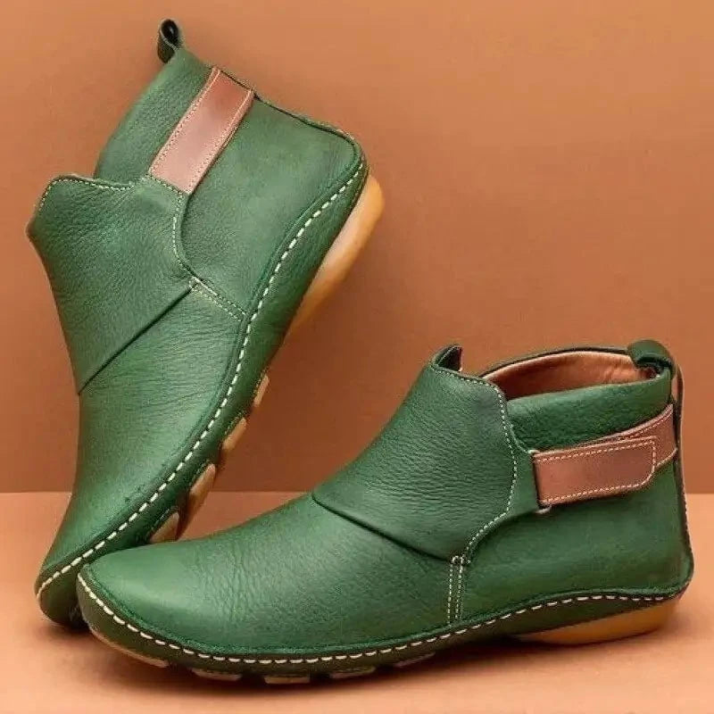 Lavinque Boots Vert / 34 Bottines Confort en Similicuir | Style Décontracté | Souples et Polyvalentes