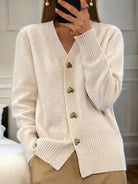 Lavinque Cardigan Abricot / S Cardigan en Maille | Boutons Décoratifs | Élégance et Confort