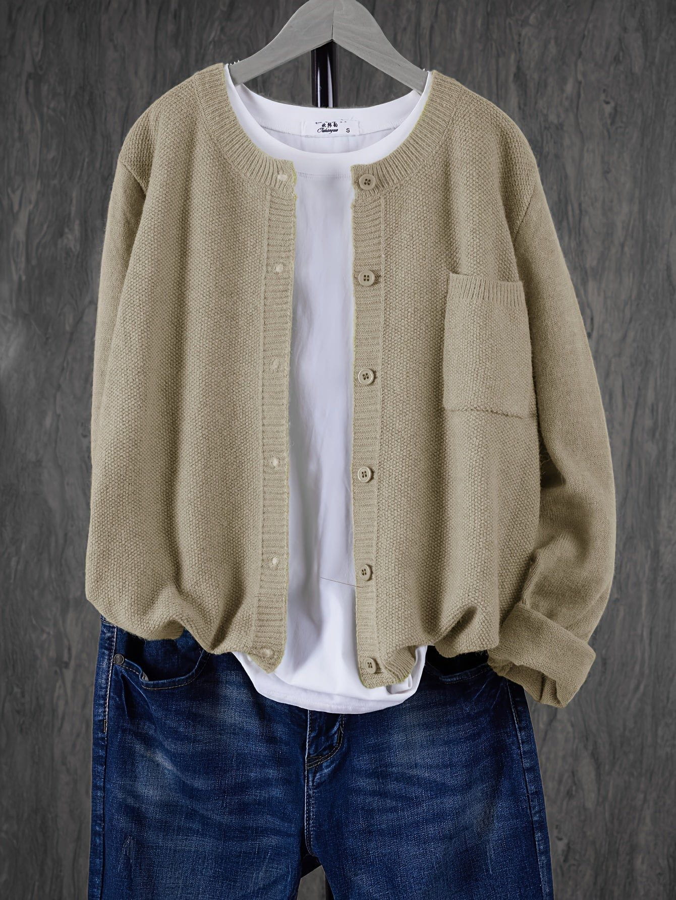 Lavinque Cardigan Abricot / S Cardigan Oversize | Laine & Polyester | Doux et Tendance