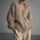 Lavinque Cardigan Beige / S Cardigan en maille duveteuse | Beige | Chaleur et élégance cocooning