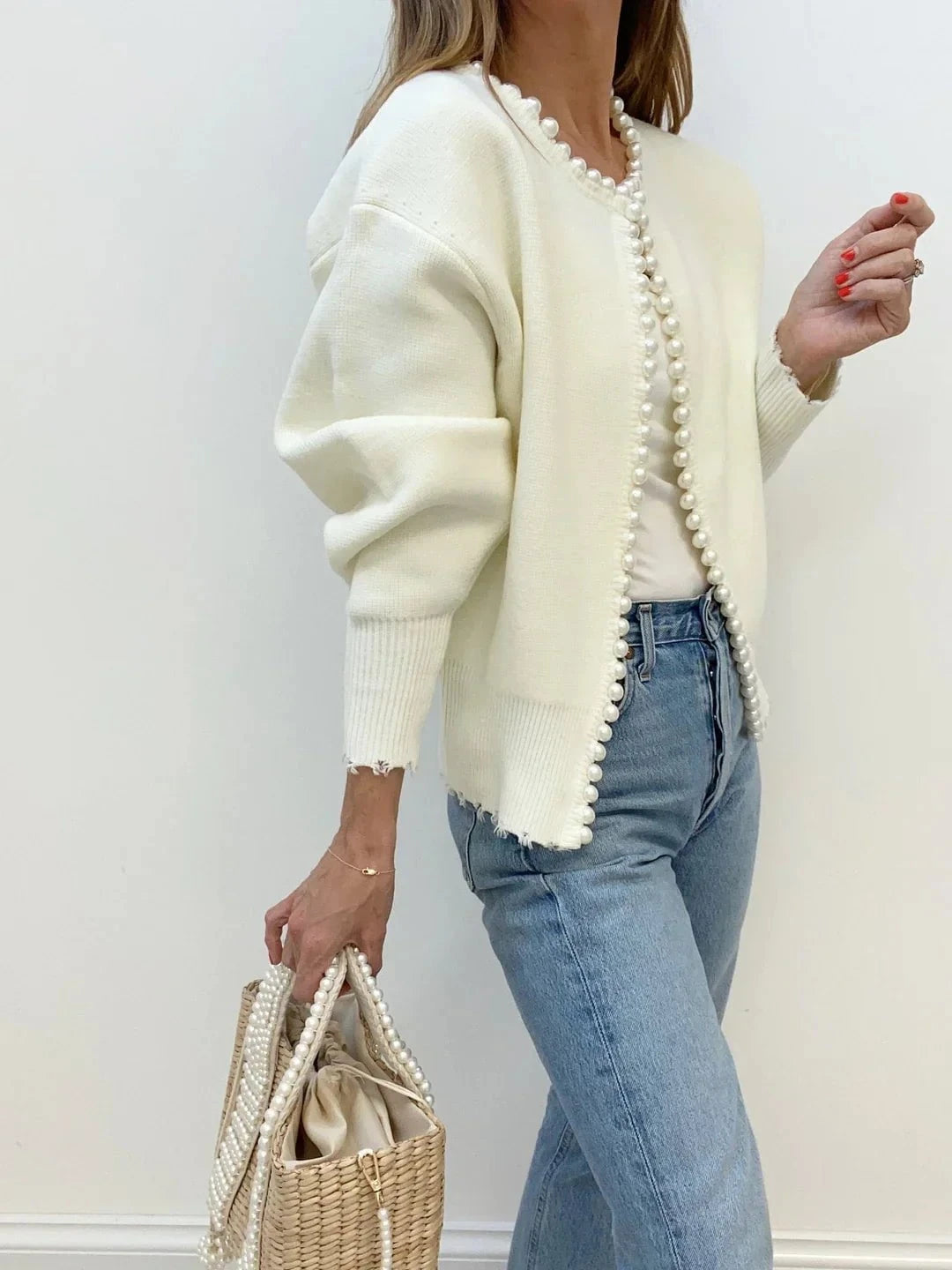 Lavinque Cardigan Blanc / S Cardigan Maille Élégant | Confortable | Doux et Tendance