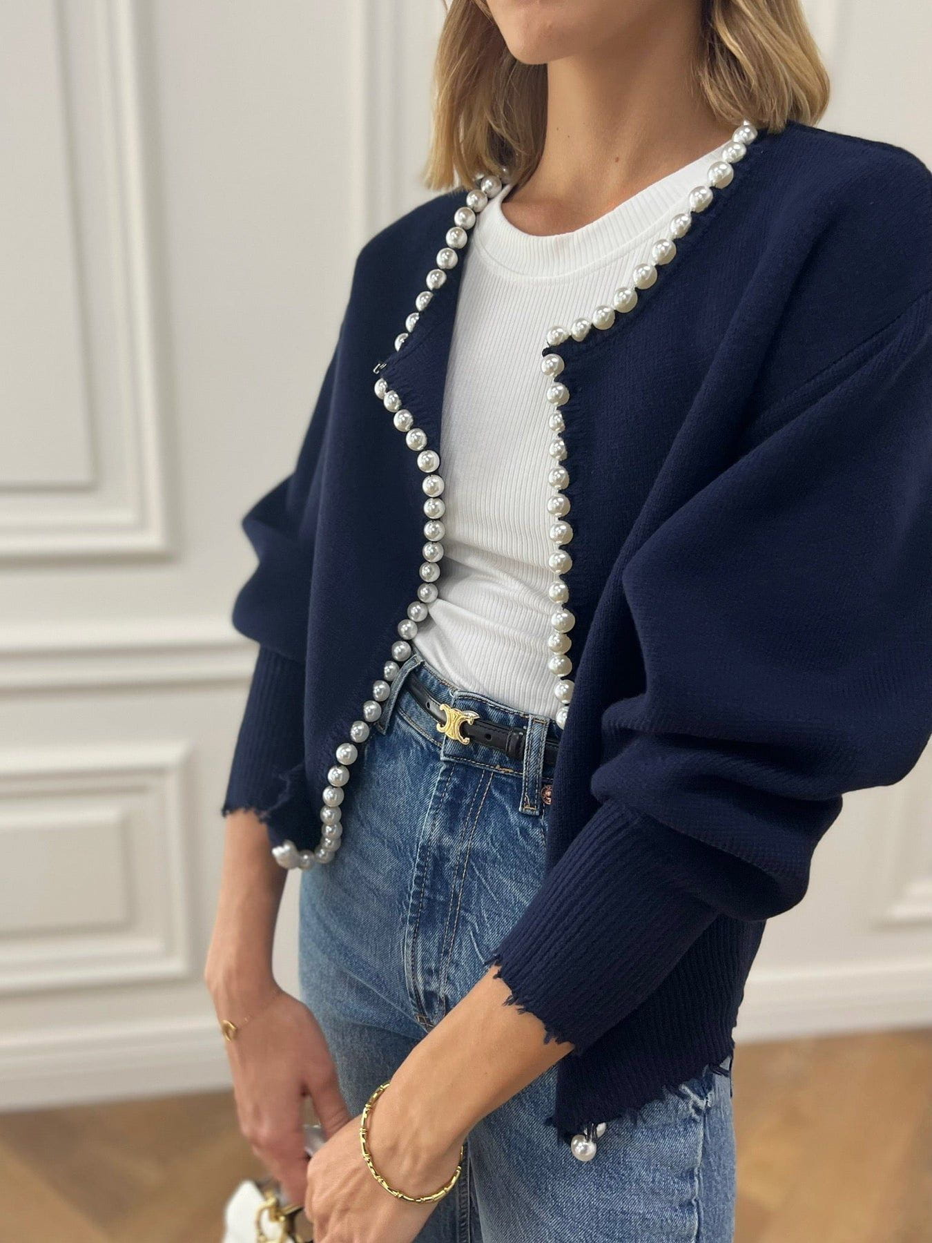 Lavinque Cardigan Bleu Marine / S Cardigan Maille Élégant | Confortable | Doux et Tendance