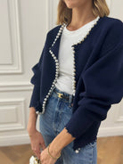 Lavinque Cardigan Bleu Marine / S Cardigan Maille Élégant | Confortable | Doux et Tendance