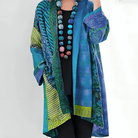 Lavinque Cardigan Bleu / S Kimono Bohème Multicolore | Léger et Fluide | Élégance Décontractée