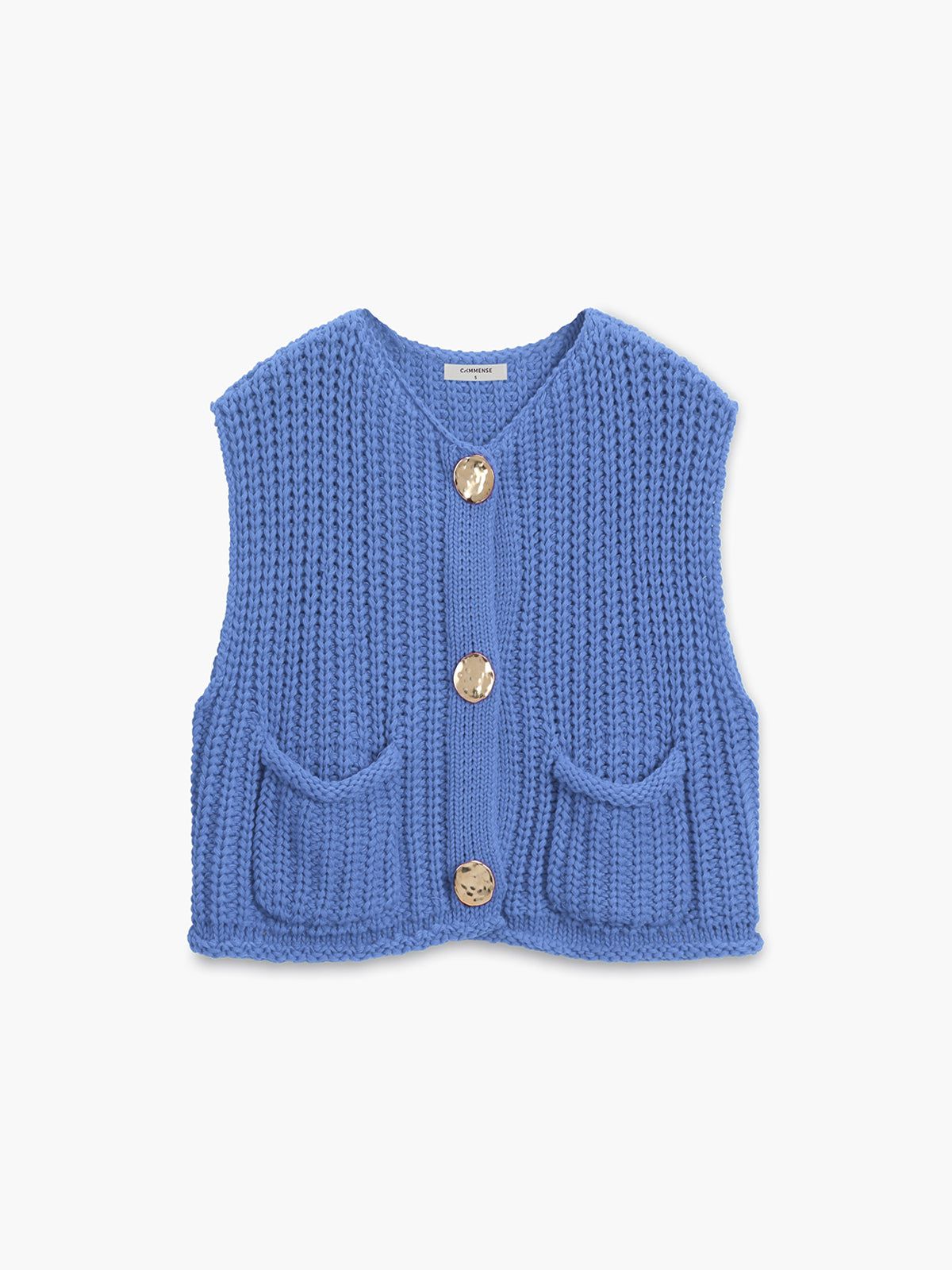 Lavinque Cardigan Bleu / XS Gilet Sans Manches Tricoté | Rouge | Tendance et Confortable