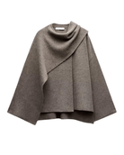 Lavinque Cardigan Cape Asymétrique en Laine | Élégance | Chaleur et Style Unique