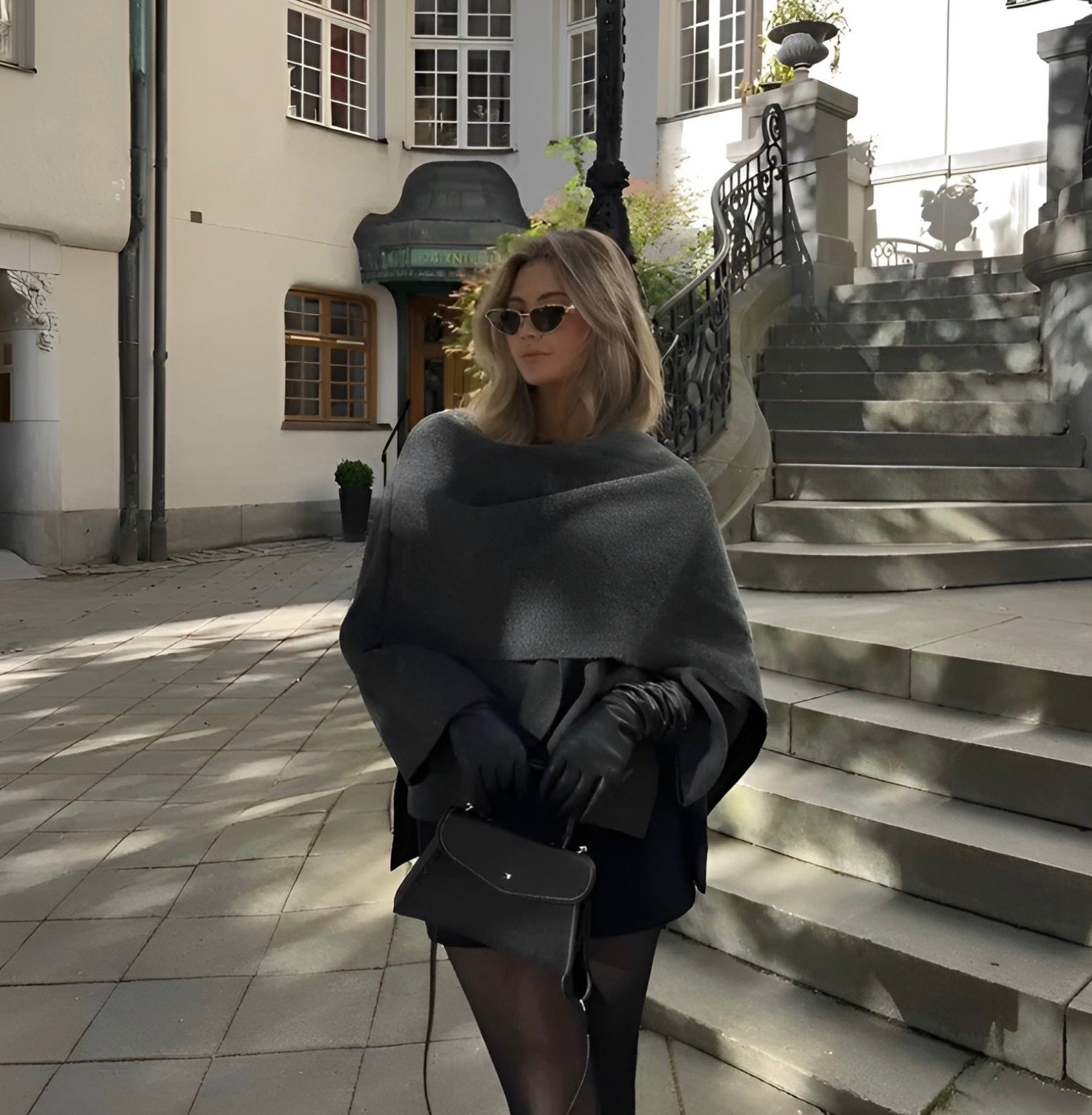 Lavinque Cardigan Cape Asymétrique en Laine | Élégance | Chaleur et Style Unique