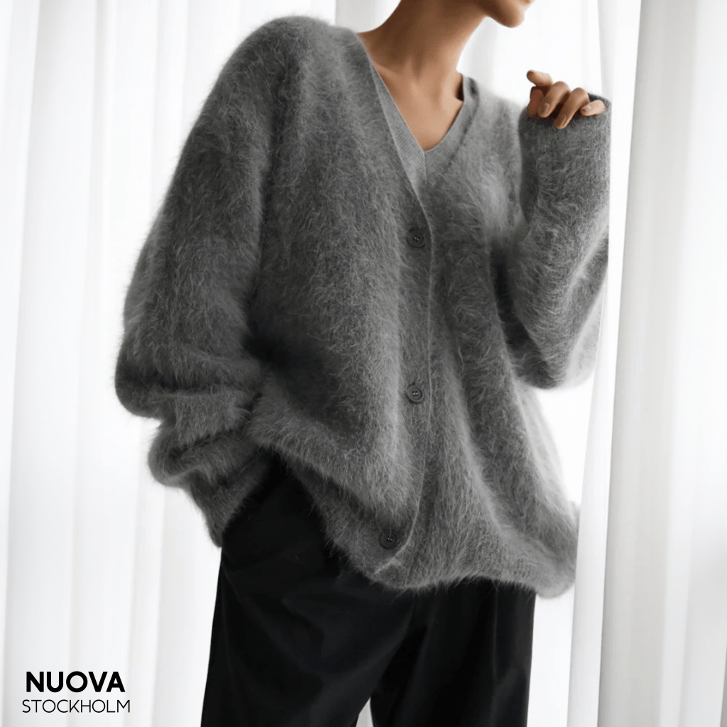 Lavinque Cardigan Cardigan Doux en Maille Poilue | Chaleur & Élégance Décontractée | Confort Absolu