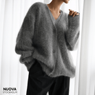 Lavinque Cardigan Cardigan Doux en Maille Poilue | Chaleur & Élégance Décontractée | Confort Absolu
